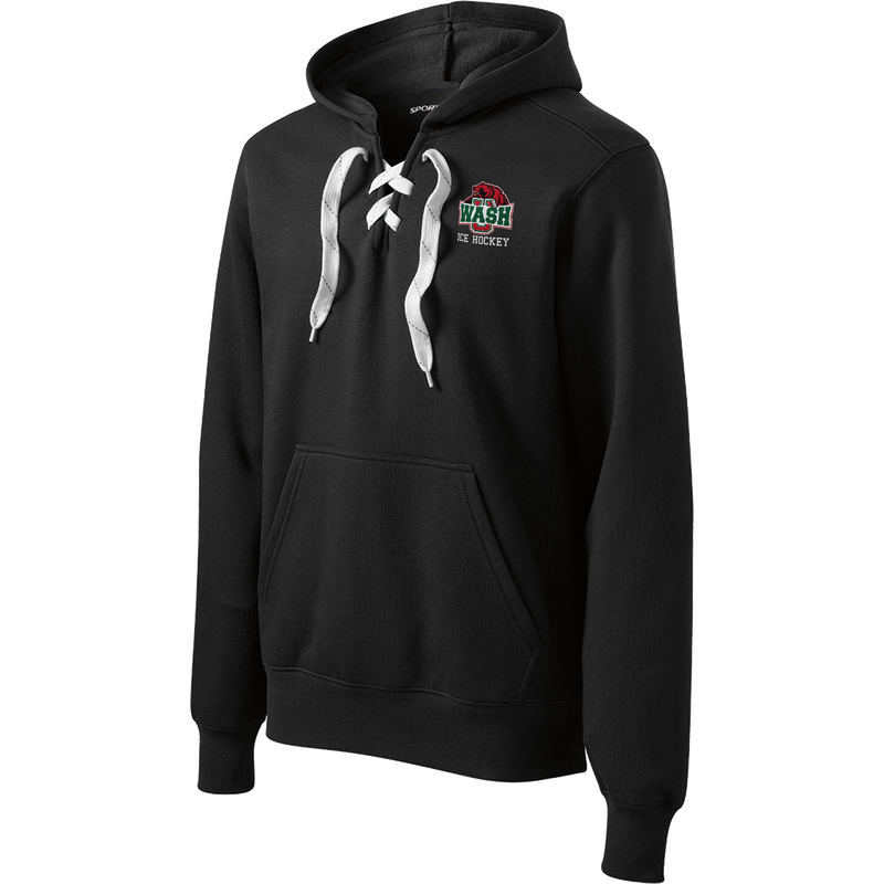 Wash U Lace Up Pullover Hooded Sweatshirt