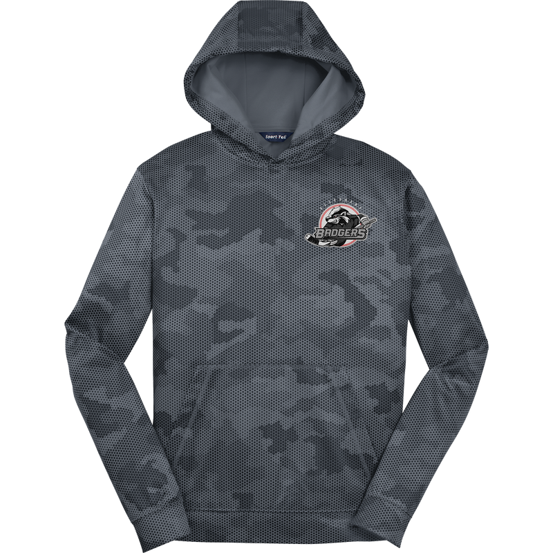 Allegheny Badgers Youth Sport-Wick CamoHex Fleece Hooded Pullover