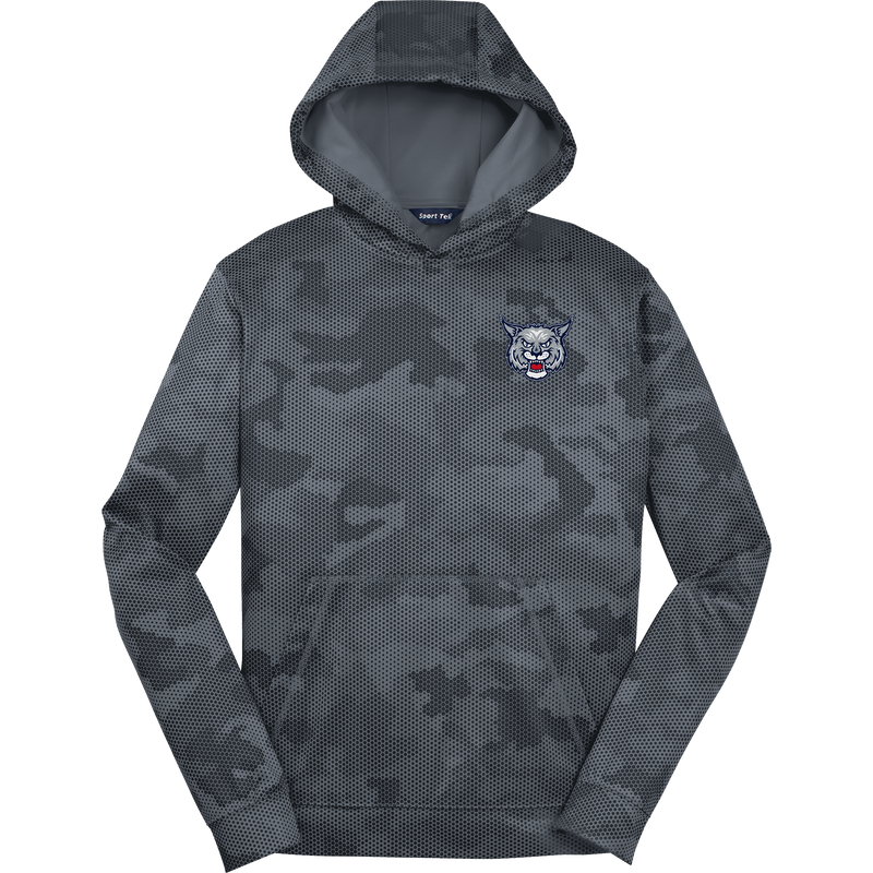 CT Bobcats Youth Sport-Wick CamoHex Fleece Hooded Pullover